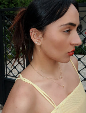 The Diamond Heart Paperclip Chain Necklace