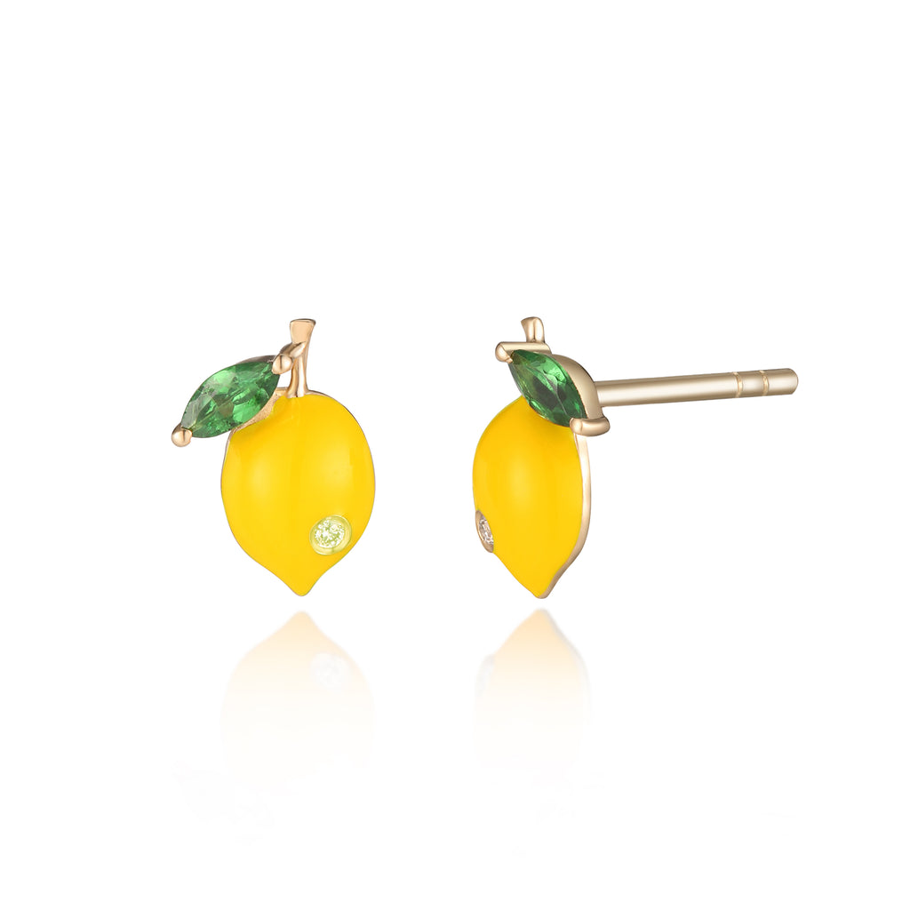 Lemon Enamel Stud Earring