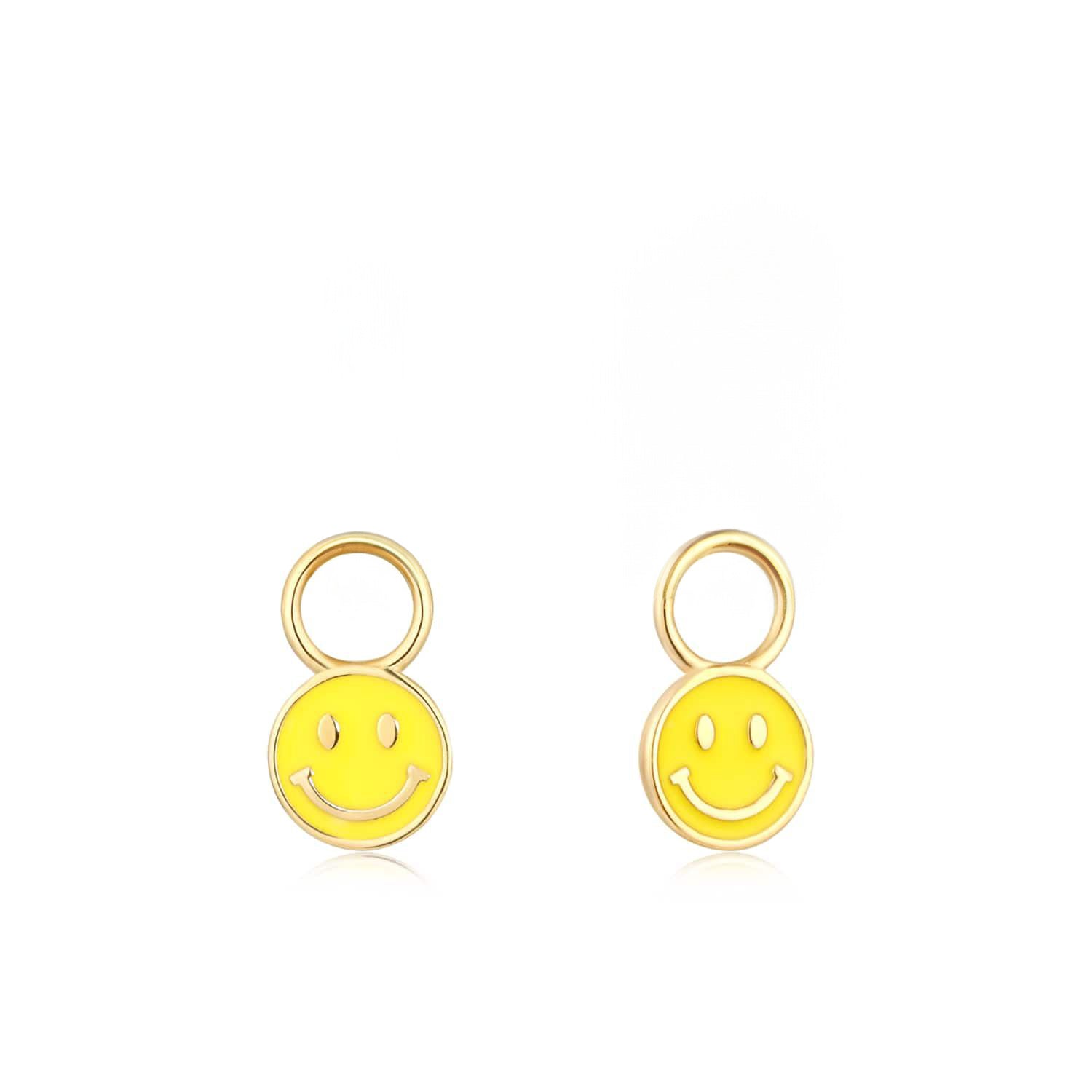 Happy Enamel Charm in Solid Gold