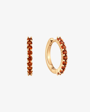 January Birthstone Garnet Huggie Earring