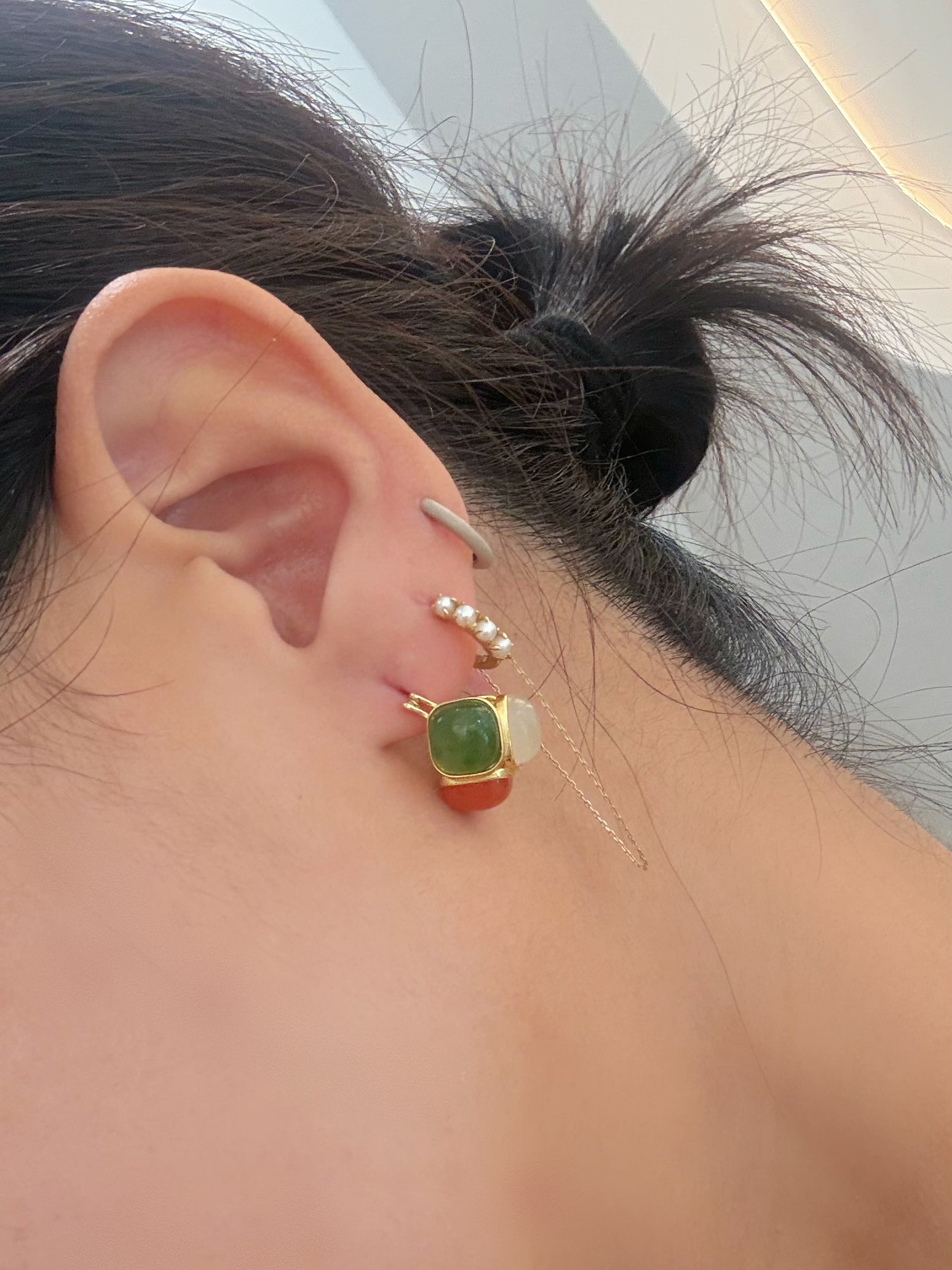 Trinity Aura Jade Higgies Earrings