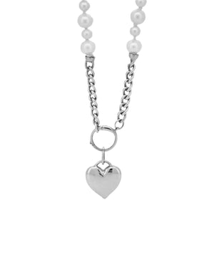 Glister Heart Pearl Necklace