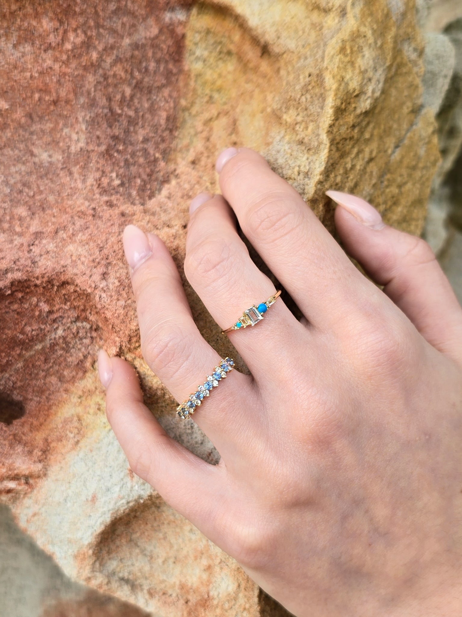 Gilded Blue Serenity Sapphire Ring