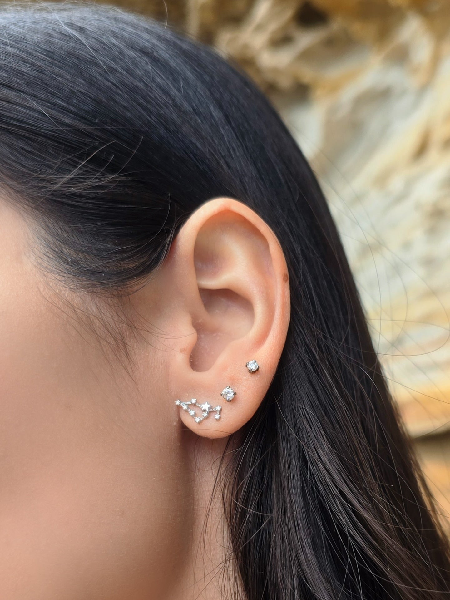 Zodiac Diamond Stud Earring - Leo