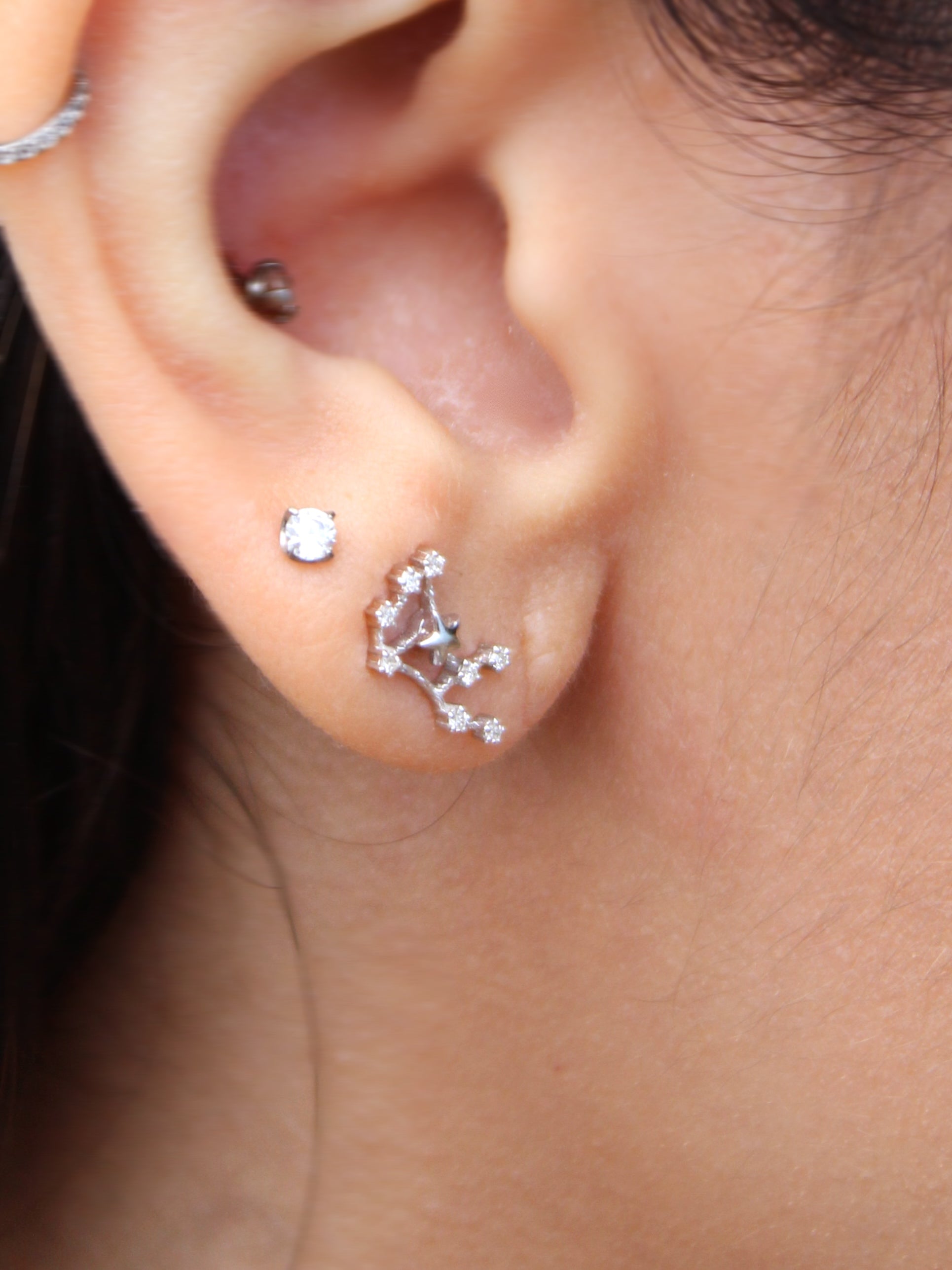 Zodiac Diamond Stud Earring  - Virgo