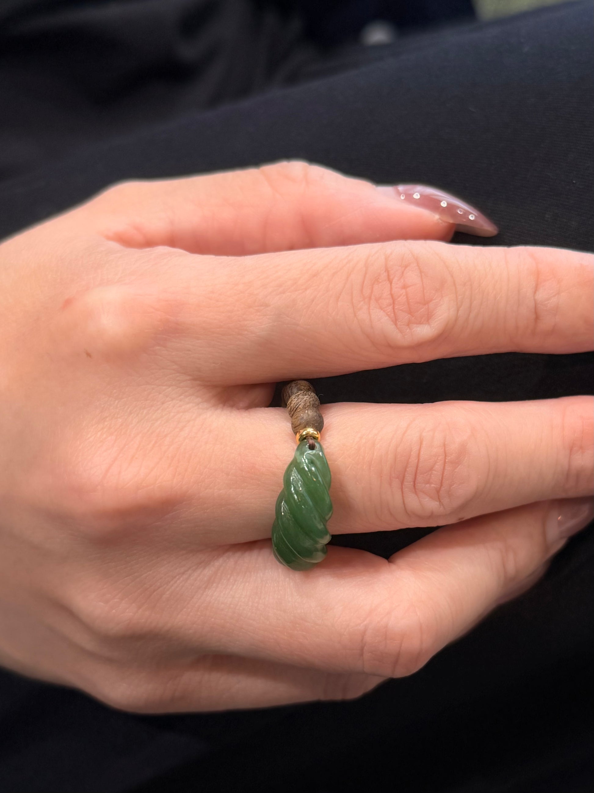 Oud Jade Cord Ring