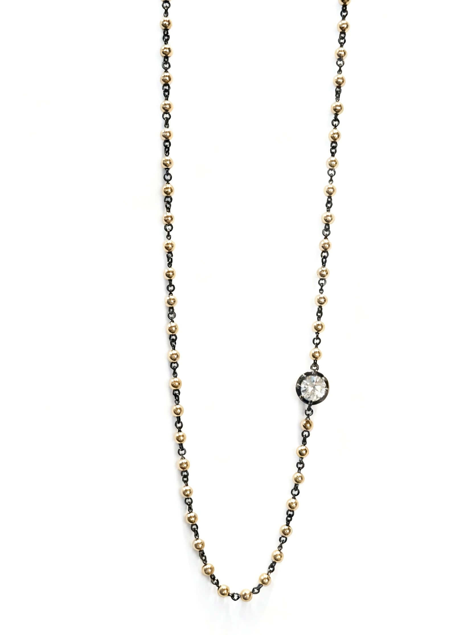 18K Solid Gold Necklace With Diamonds