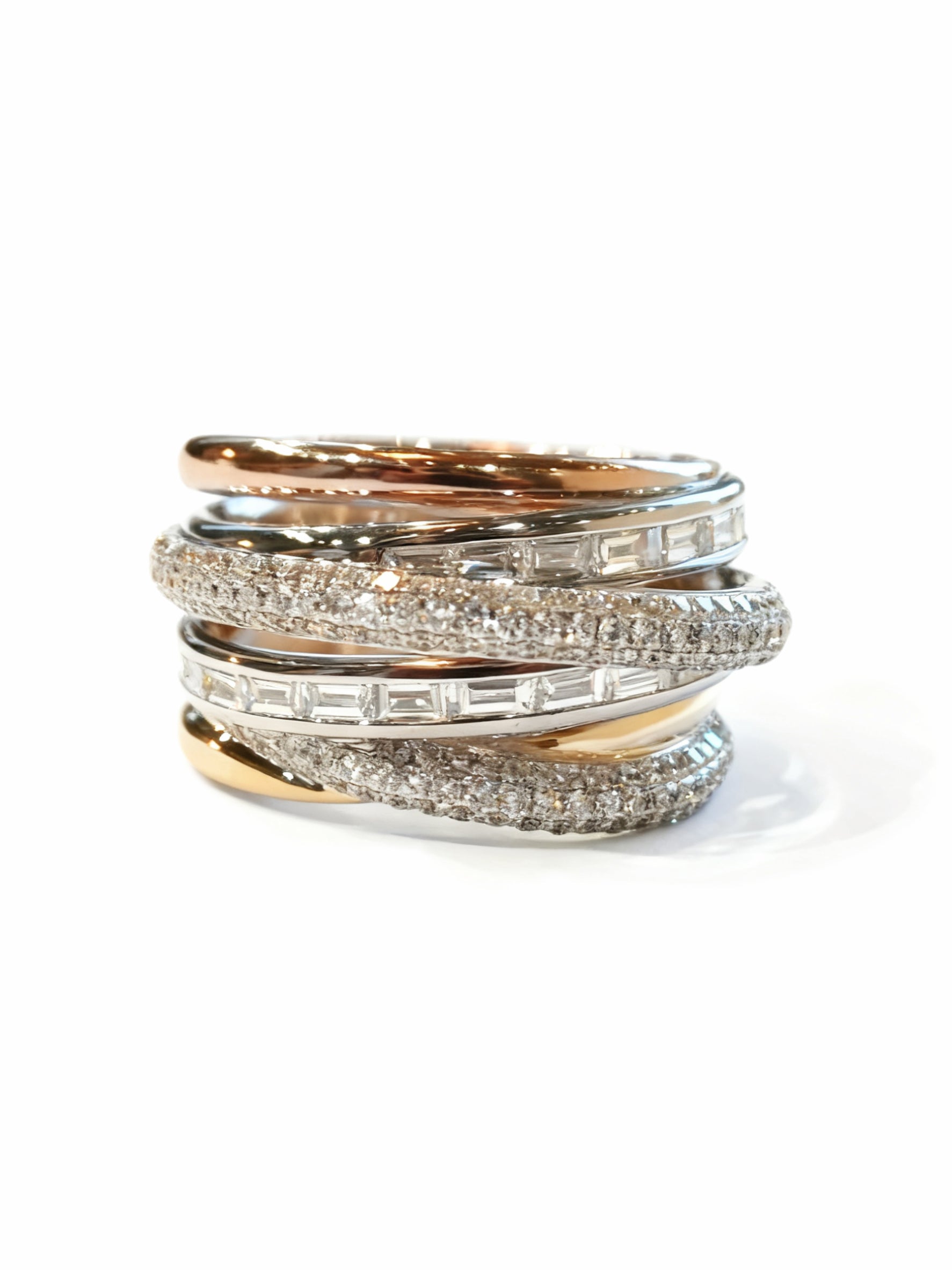 Small Milan Stacked Crossover Ring