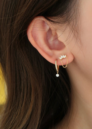 Lotusdrop Diamond Flatback Earring