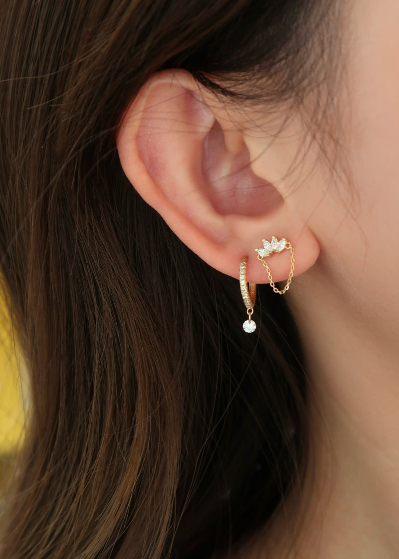 LOTUSDROP DIAMOND FLATBACK STUDS