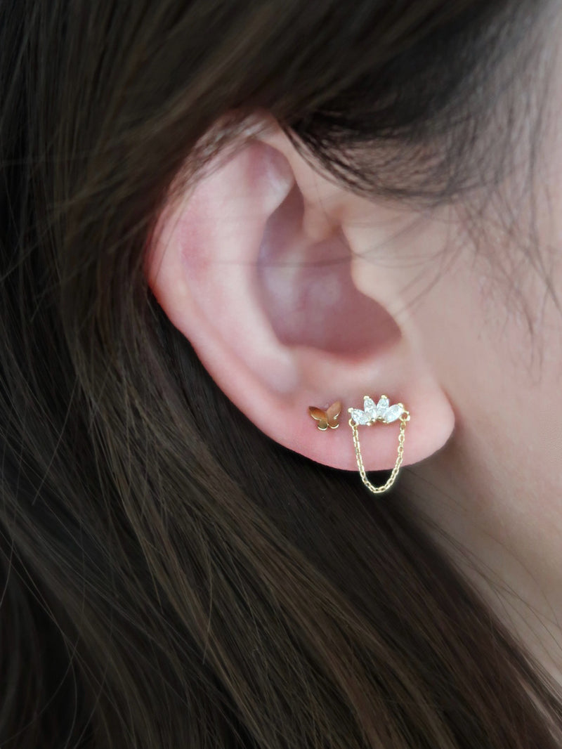 LOTUSDROP DIAMOND FLATBACK STUDS