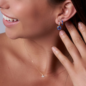 Enamel Round Huggie Earring