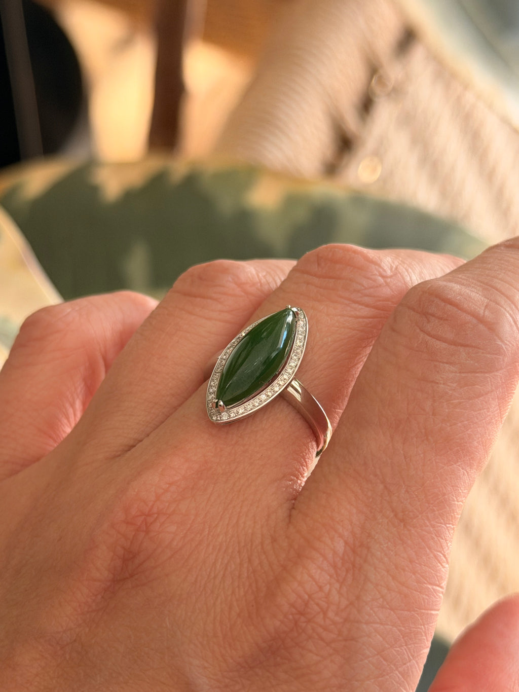 Marquise Jade Ring