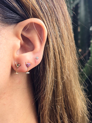 Enamel Martini Stud Earring