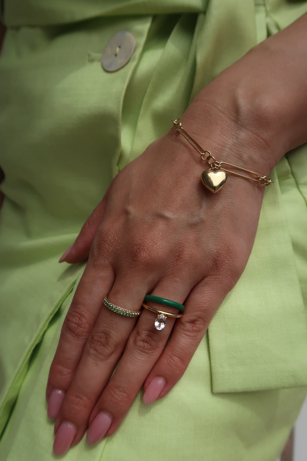 Verdant Enamel Solitaire Ring