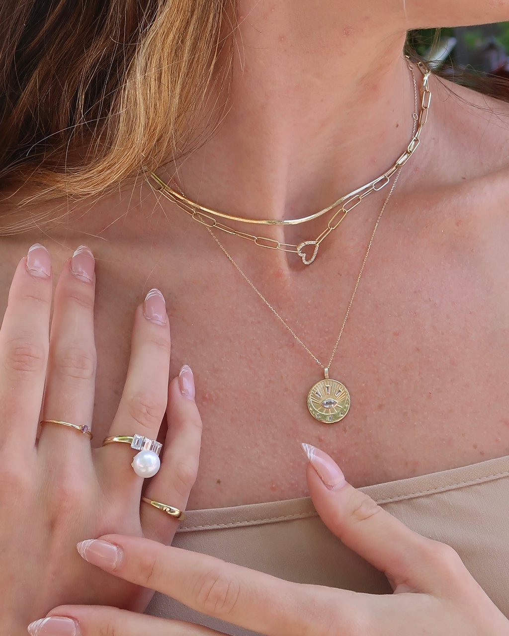 The Diamond Heart Paperclip Chain Necklace
