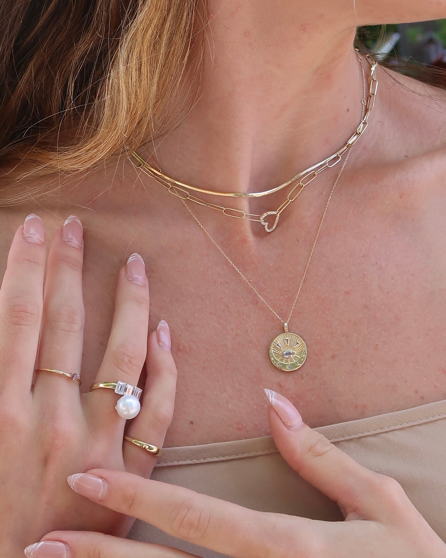 The Diamond Heart Paperclip Chain Necklace