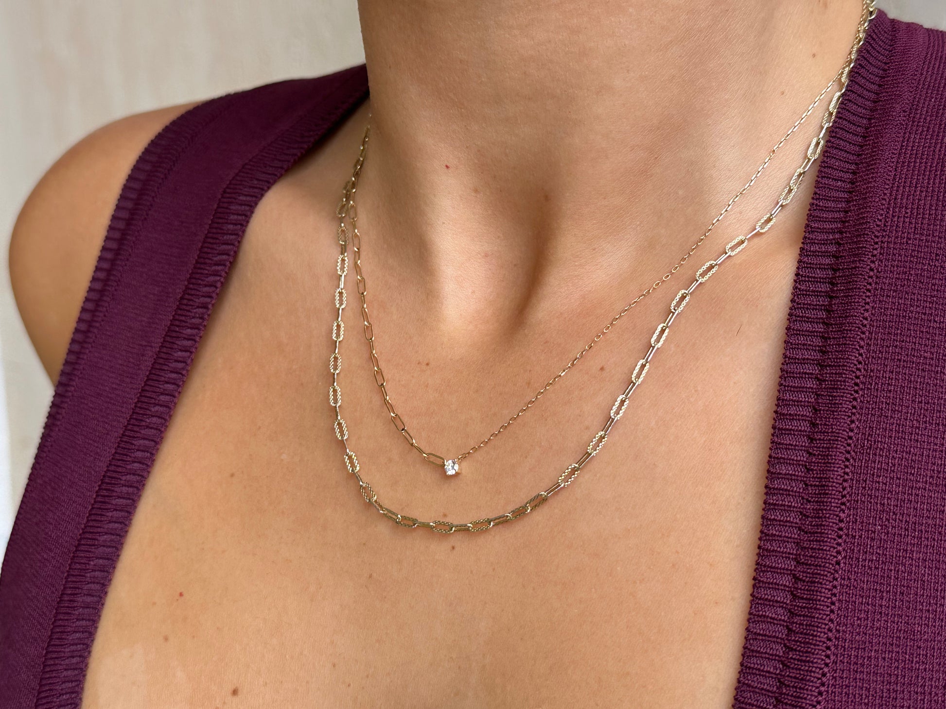 Duo Link Diamond Necklace