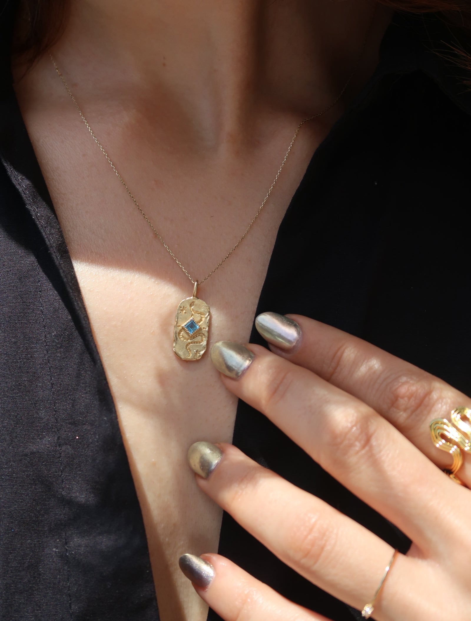 Serpent Cross Amulet Necklace