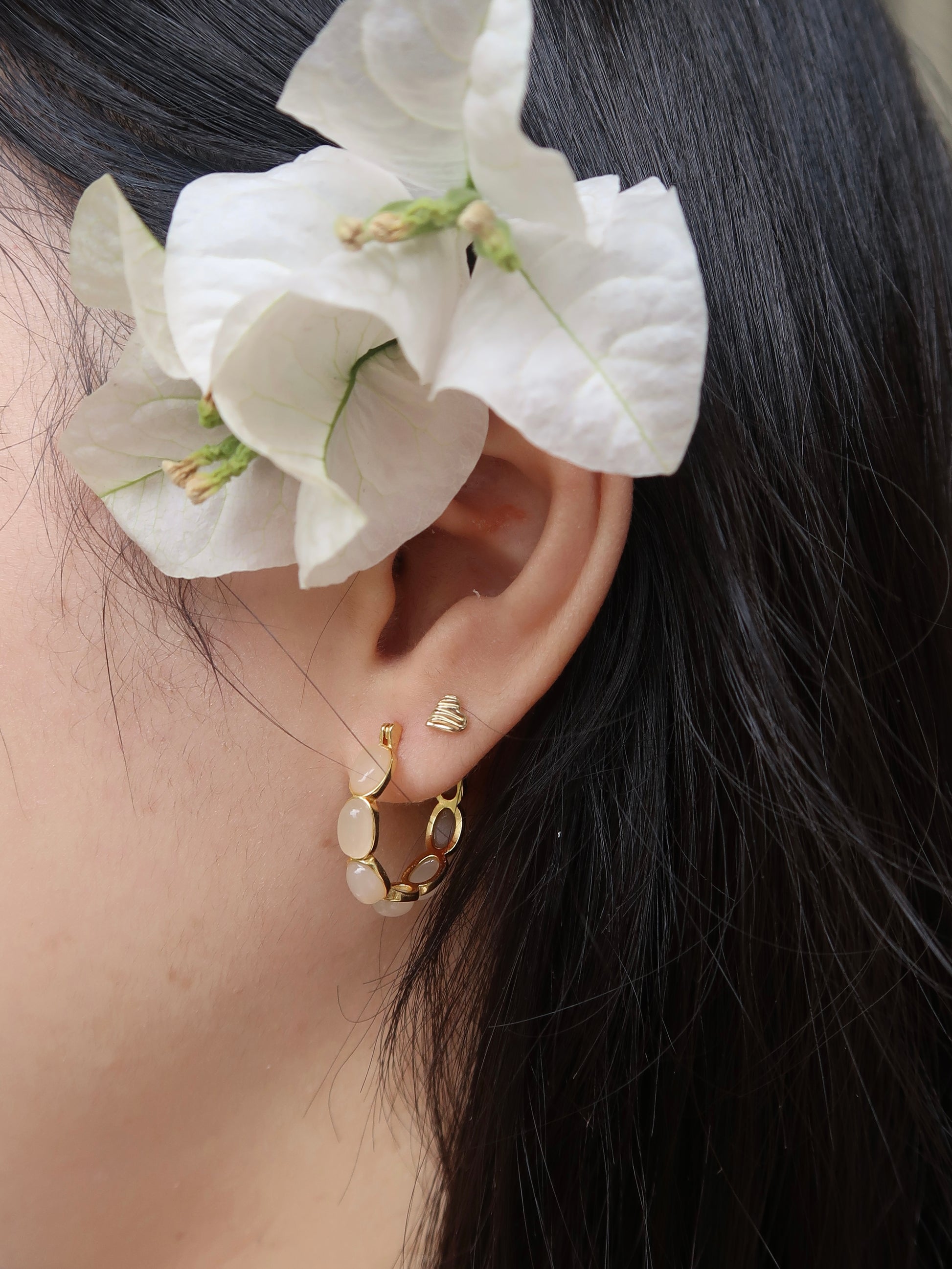 Aurora Jade Hoop Earrings