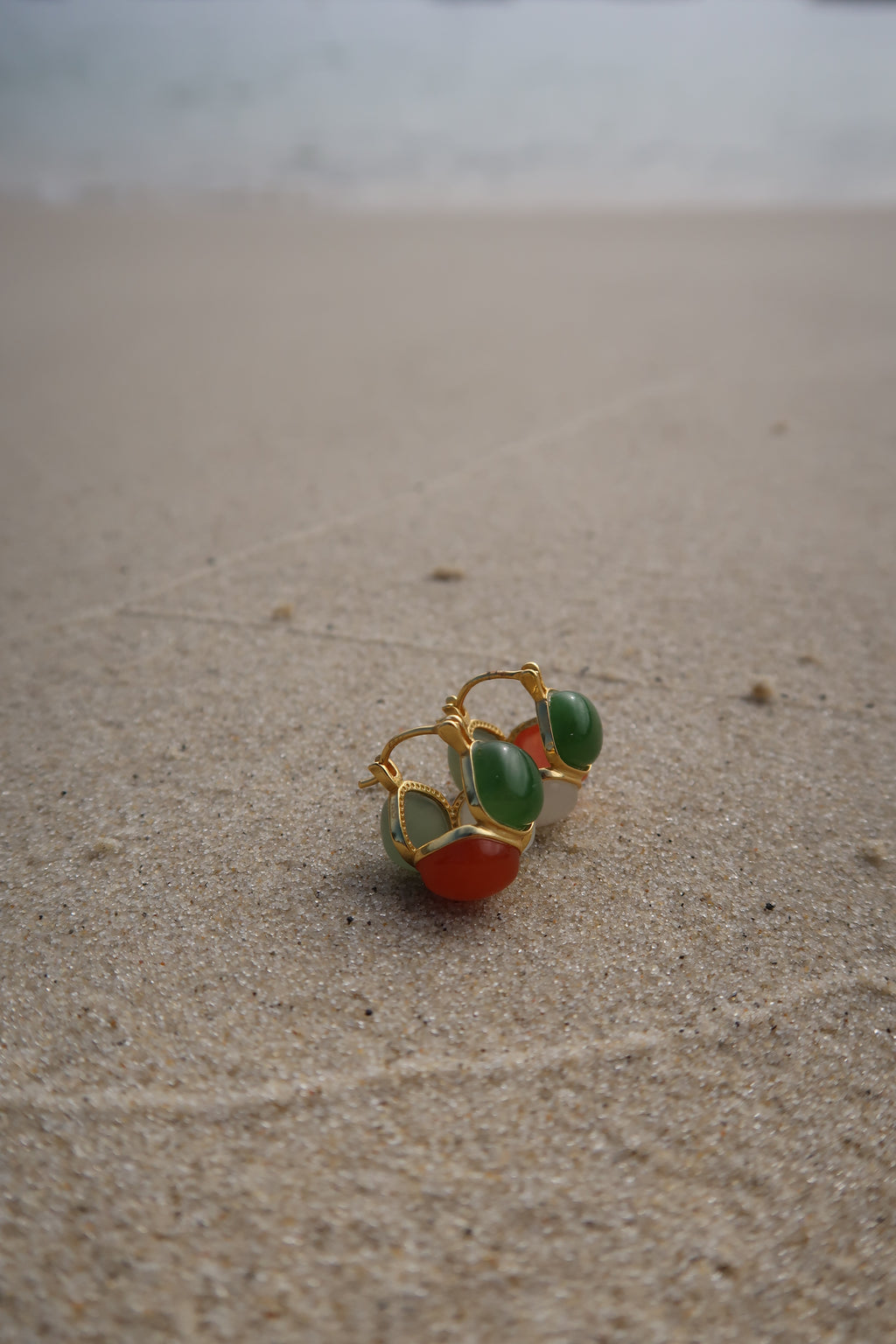 Trinity Jade Huggie Earrings
