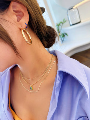 Enamel Round Huggie Earring