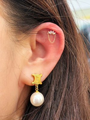Lotusdrop Diamond Flatback Earring