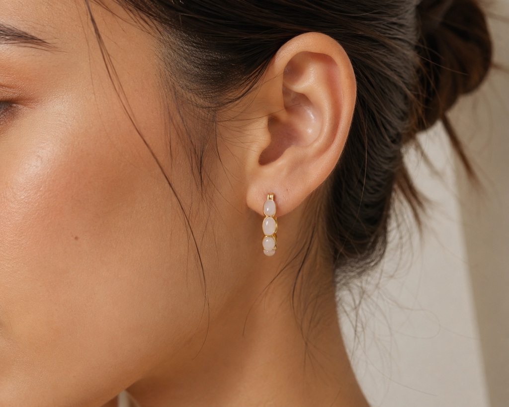 Aurora Jade Hoop Earrings