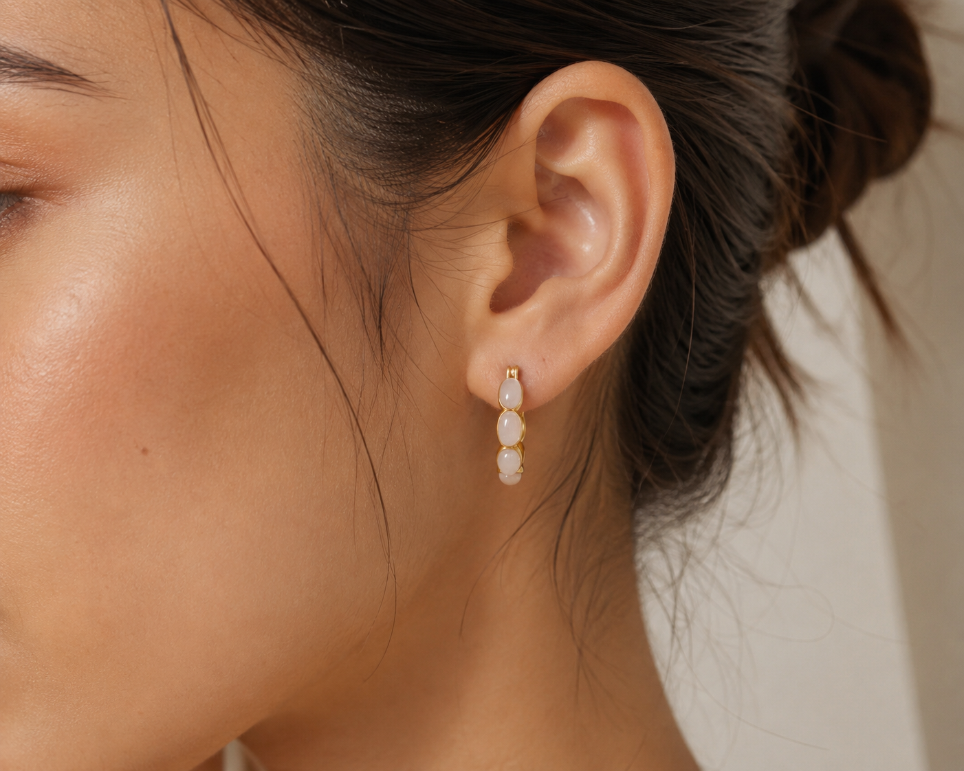 Aurora Jade Hoop Earrings