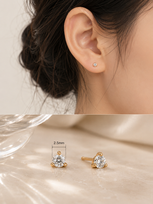 April Birthstone Diamond Stud Earring