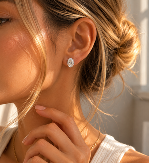 2ct Each Classic Oval Diamond Stud Earring