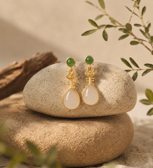Jade Wishbone Drop Earrings