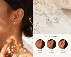 2ct Each Round Brilliant Cut Diamond Stud Earrings