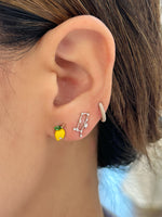 Lemon Enamel Stud Earring Solid Gold