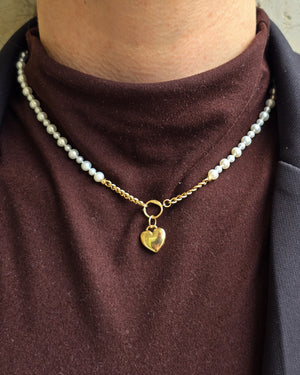 Glister Heart Pearl Necklace
