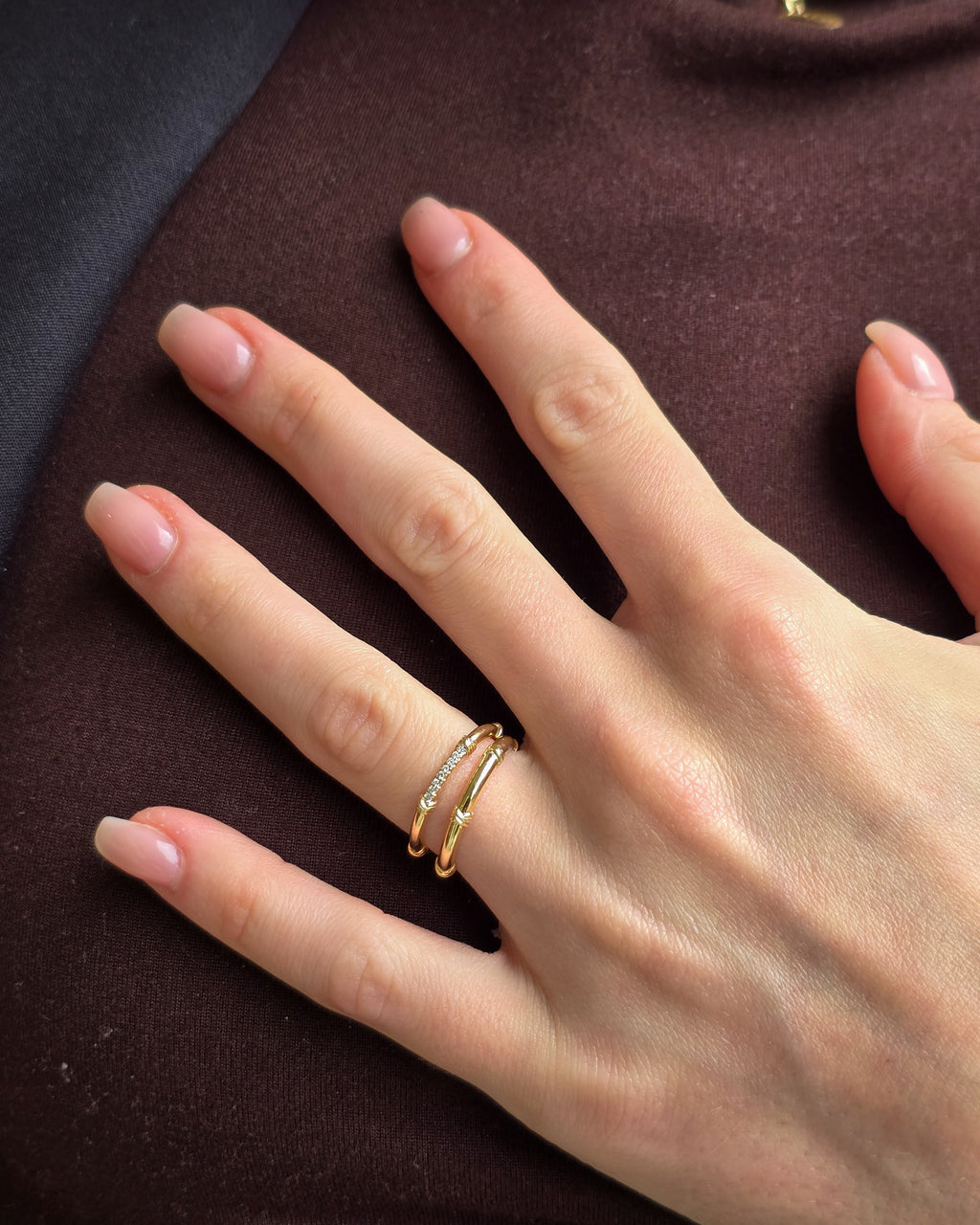 Bamboo Diamond Ring