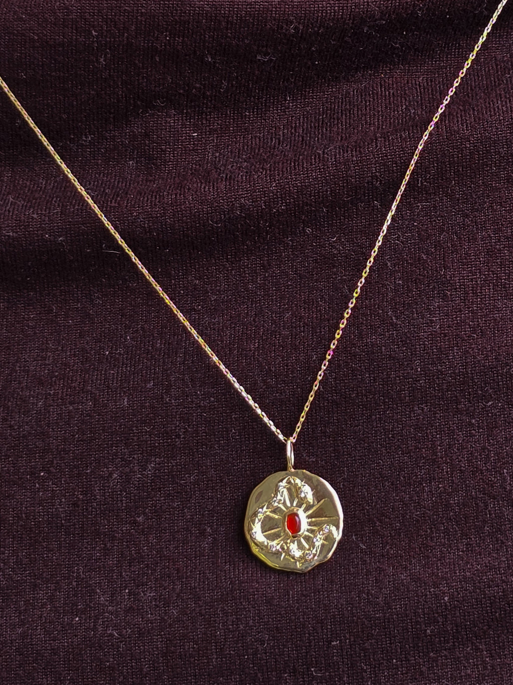 Sunburst Serpent Amulet Necklace