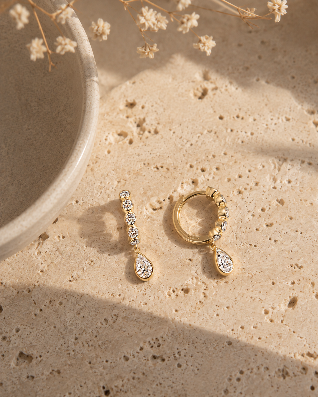 Poire Drop Huggie Earring