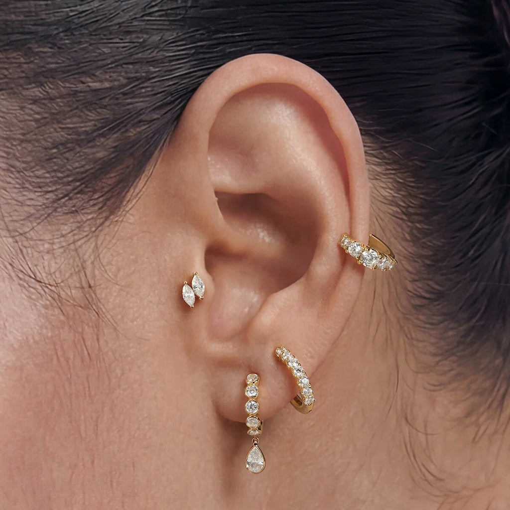 Poire Drop Huggie Earring