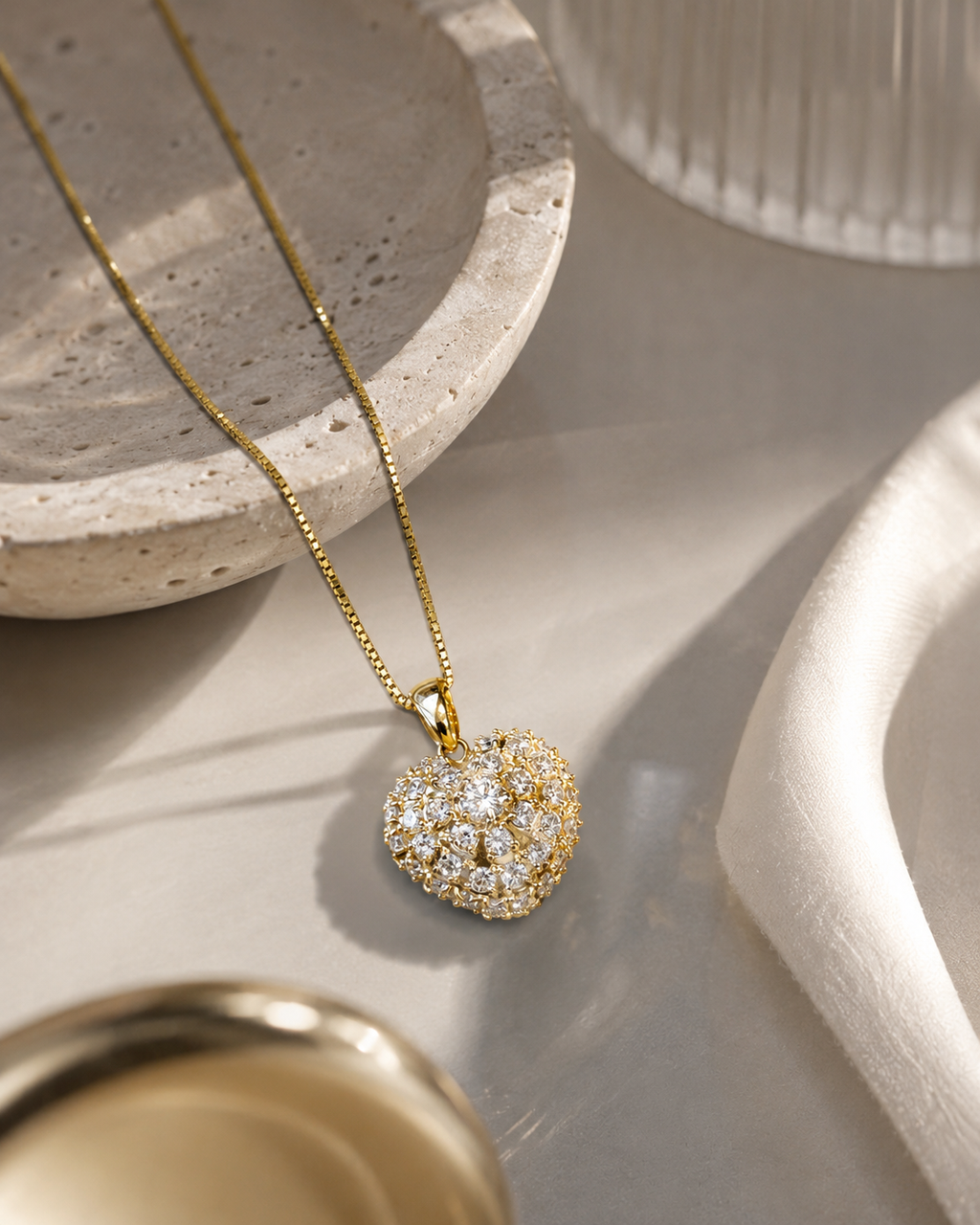 Puffy Heart Diamond Pendant