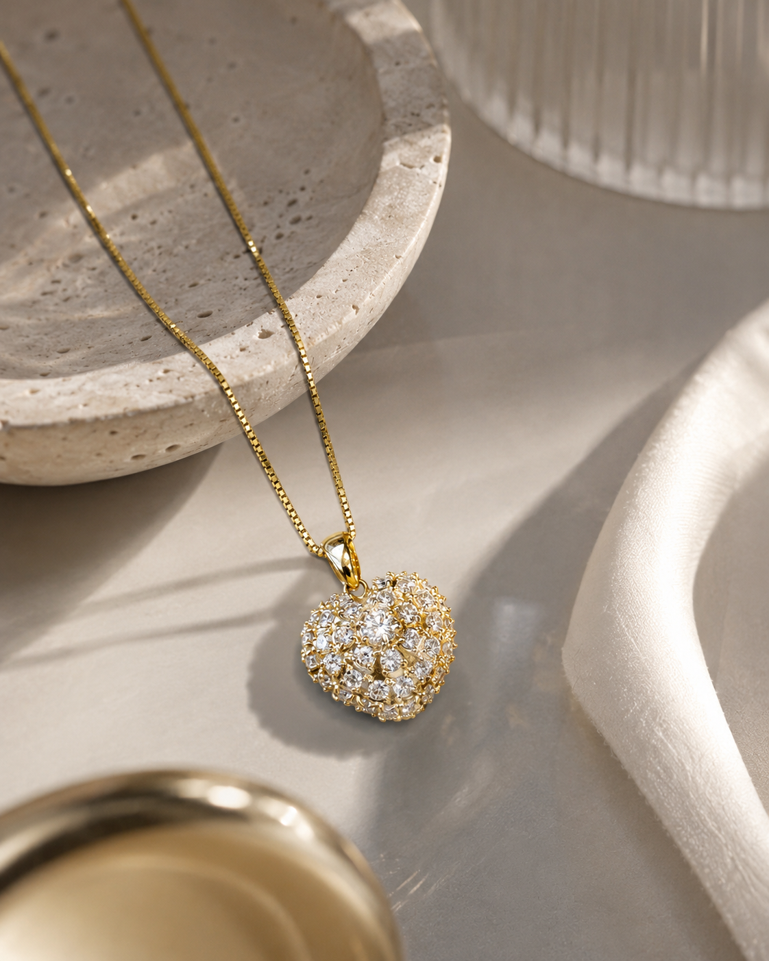 Puffy Heart Diamond Pendant