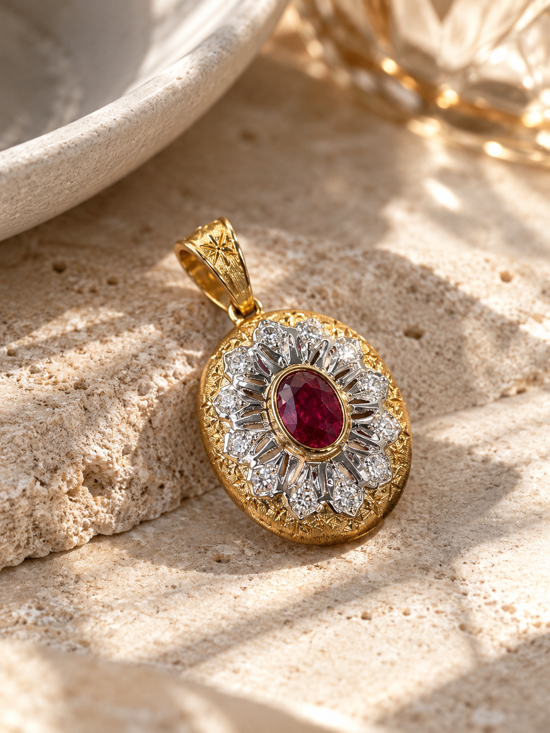 Rosace Ruby Pendant
