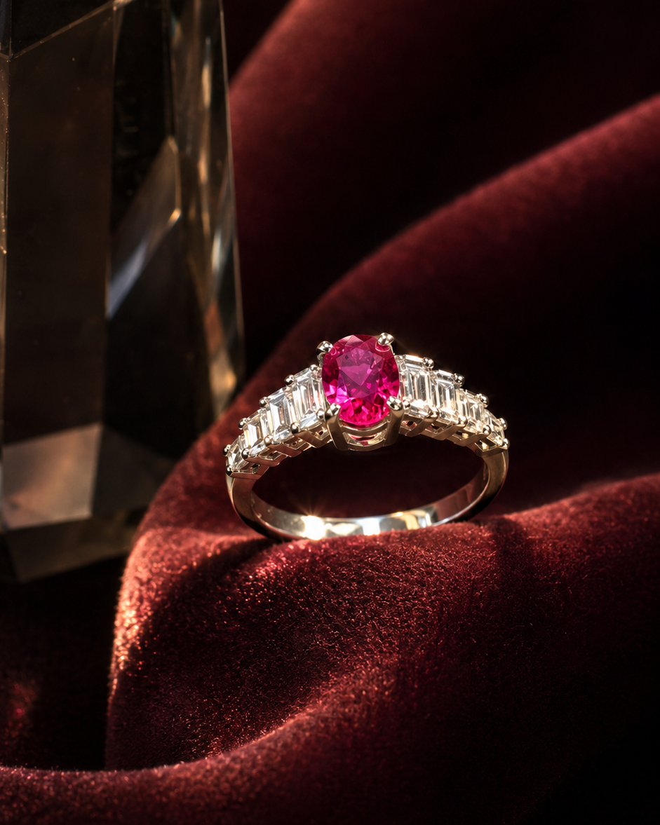 Rouge Baguette Ring
