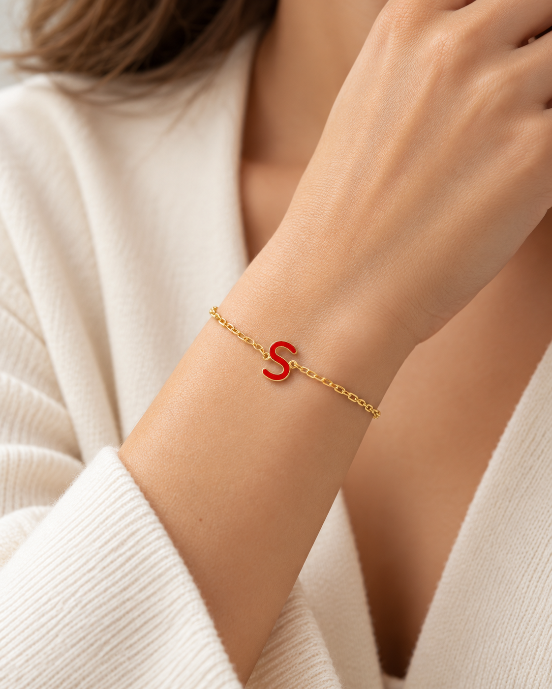 The Large Enamel Initial Bracelet