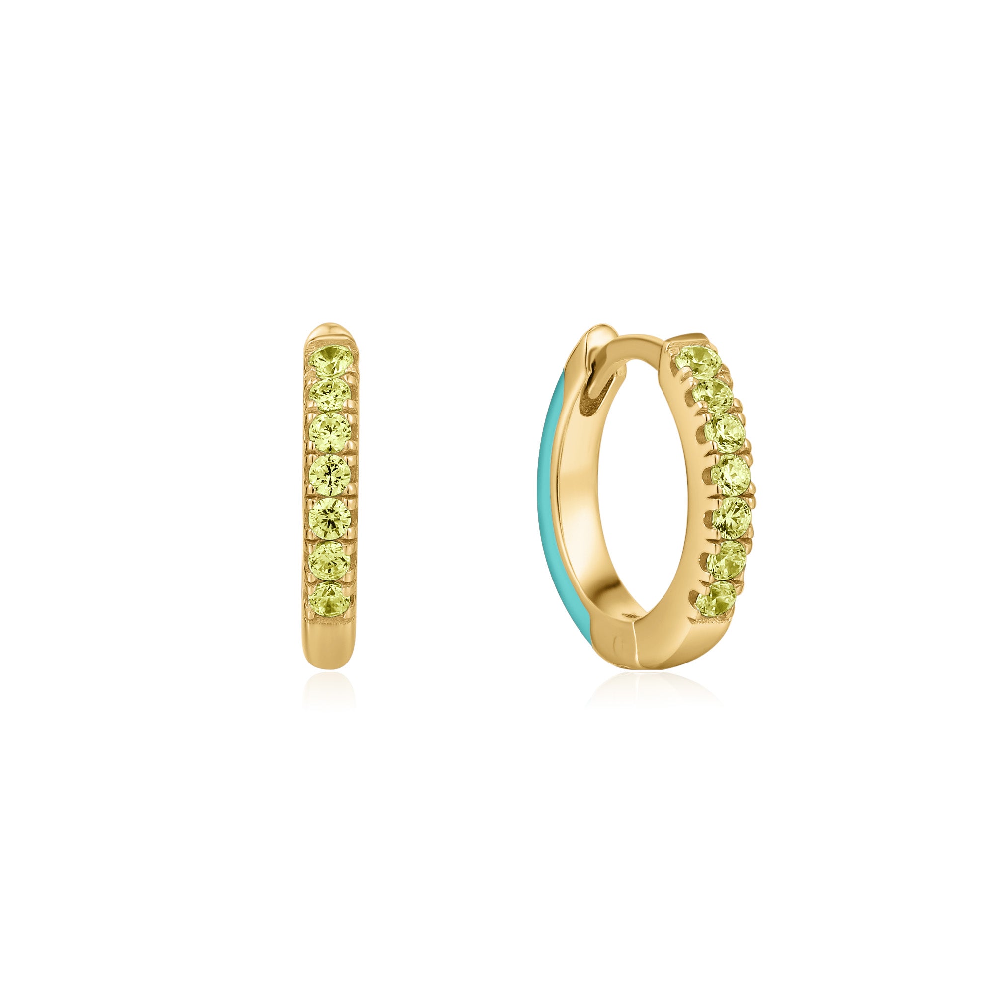 Doree Seafoam Peek Huggie Earrings