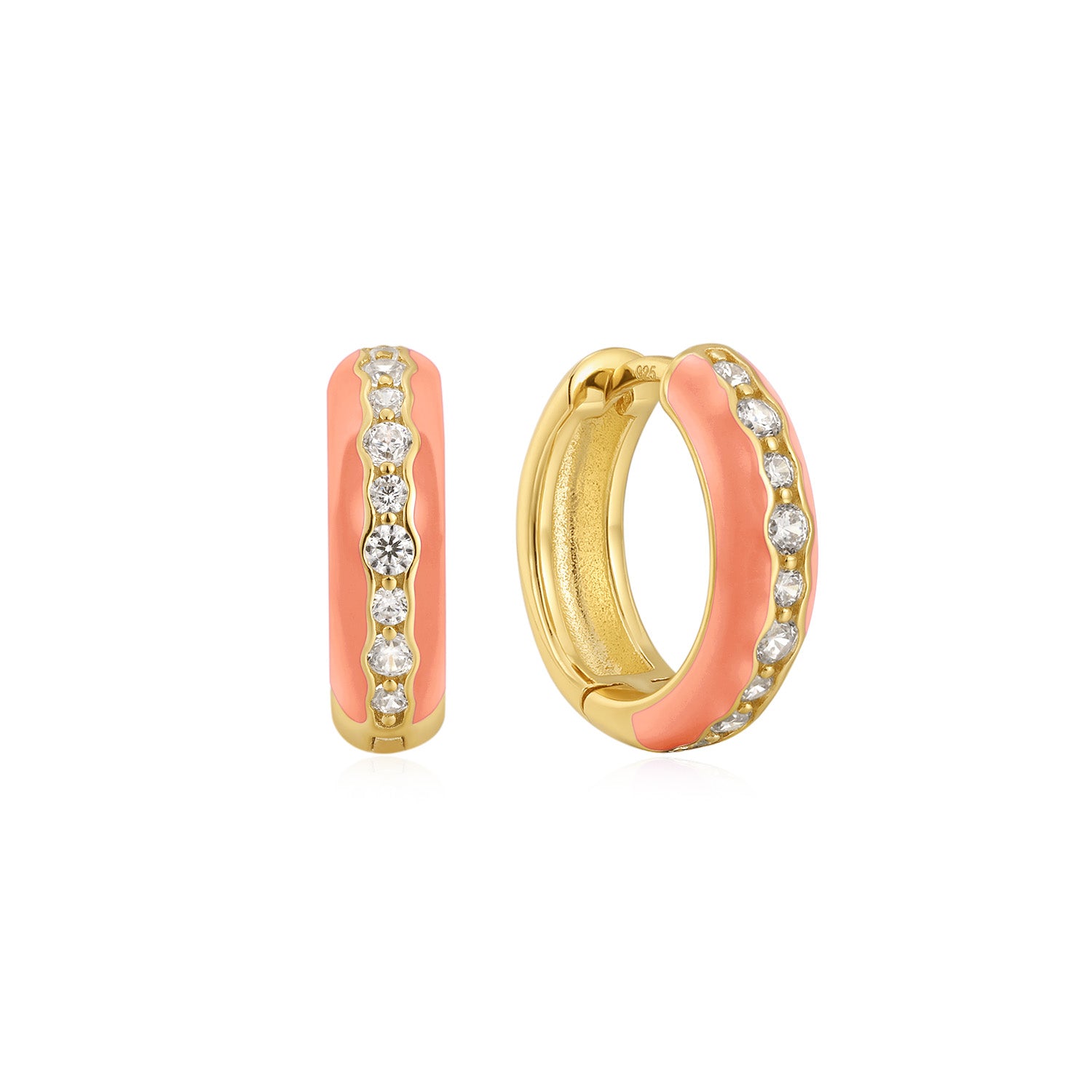 Doree Coral Embrace Huggie Earrings