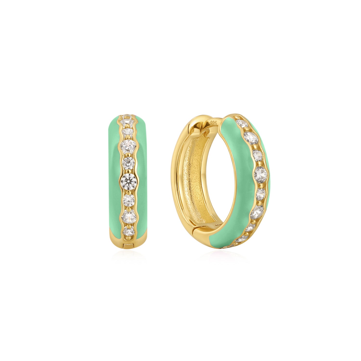 Doree Mint Embrace Huggie Earrings