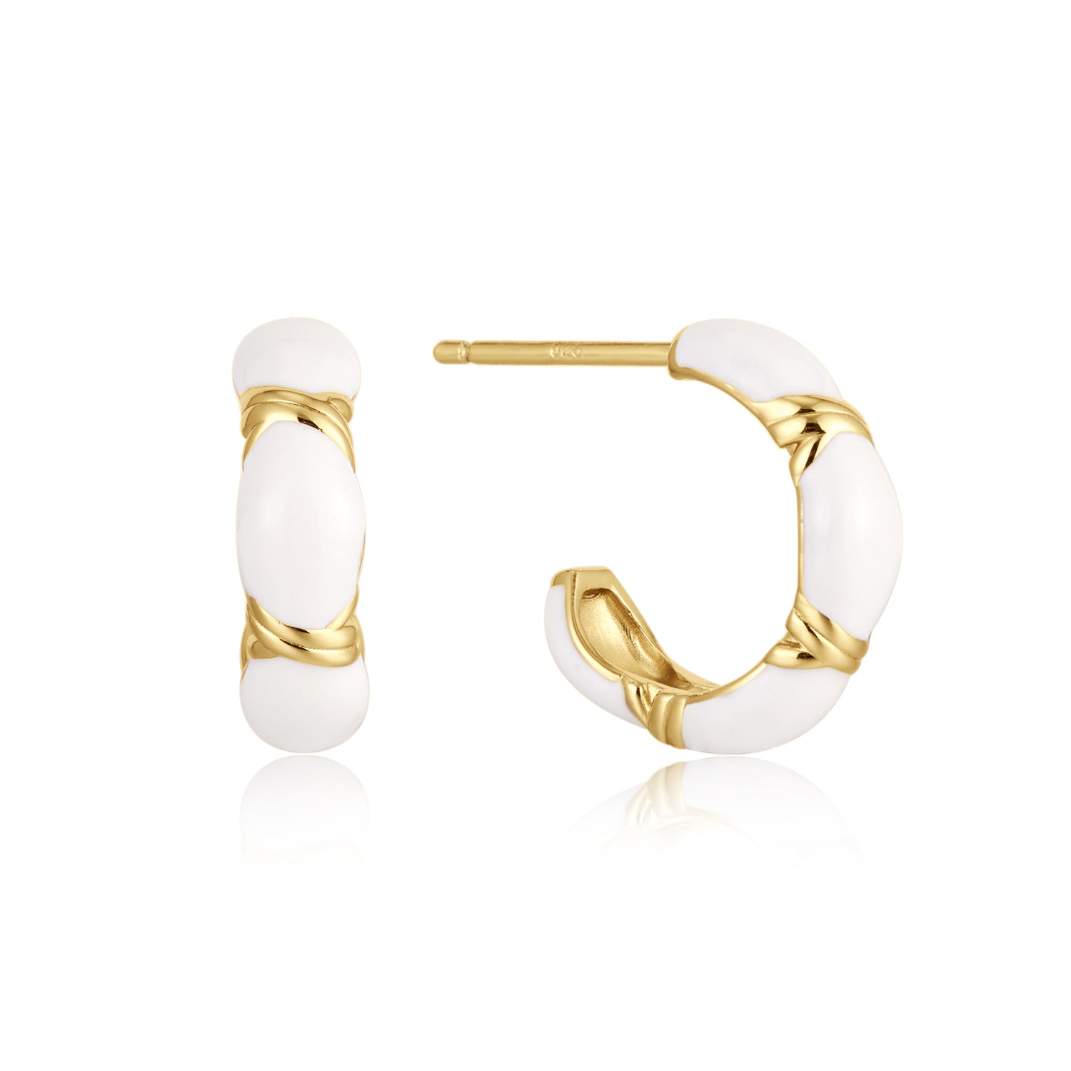 Doree Enamel Ivory Hoops