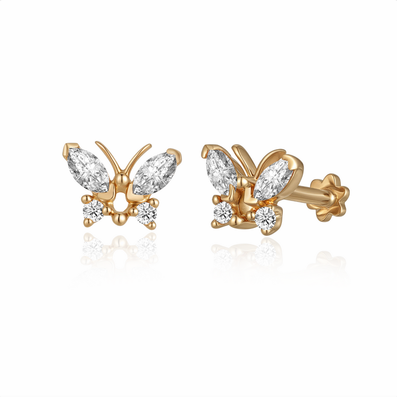 Papillon Diamond Flatback Earring