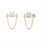 LOTUSDROP DIAMOND FLATBACK STUDS